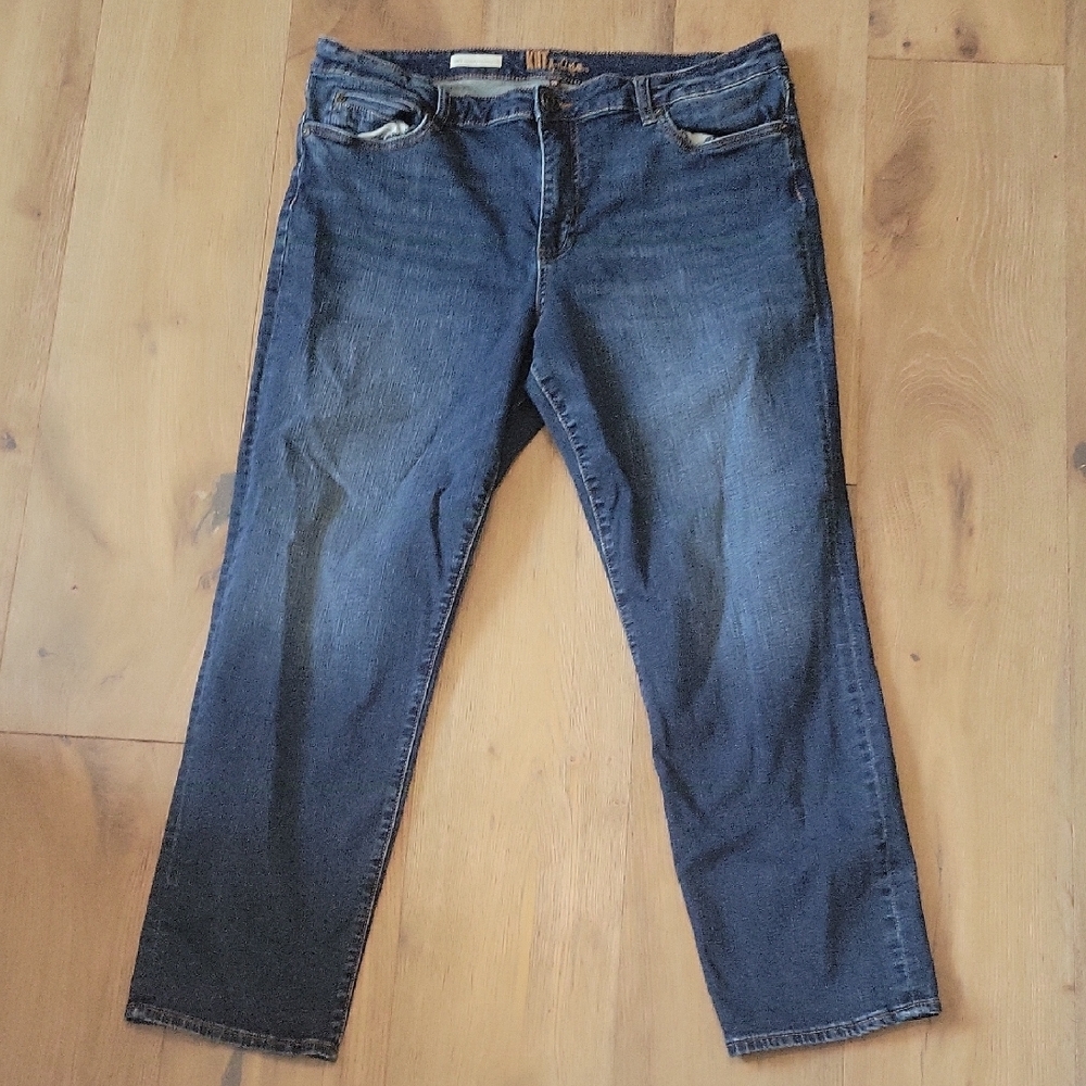 Kut From The Kloth Katy High Rise Ankle Straight Leg Dark Was Jeans Plus 16